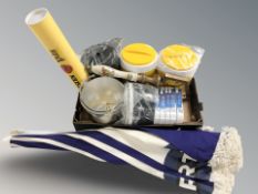 A group of coolers, ice buckets and ash trays bearing advertising including Johnny Walker,