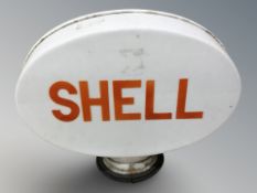 A Shell petrol globe sign, height 42 cm.