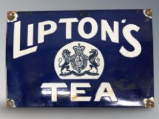 A reproduction Lipton's Tea rectangular tin sign, 36 cm x 24 cm.