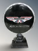 A reproduction Aston Martin metal sign, height 51 cm.