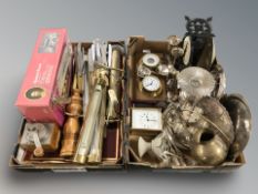 Miscellaneous EPNS and other metalwares, cutlery, gallery style lights, a coffee grinder,