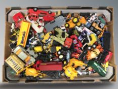 A large quantity of die cast cars and other vehicles, matchbox, etc.