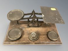 A Victorian set of GPO scales with weights.