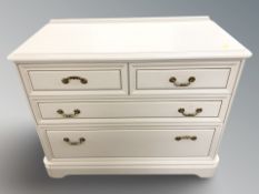 A modern painted four drawer chest, 93 cm x 47 cm x 72 cm.