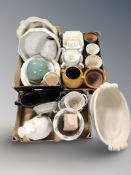 Assorted ceramics including planters, basins, etc.