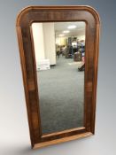 A 19th century continental walnut framed mirror,