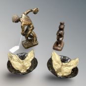 After A Giannetti - Bronzed finished metal figure of an Olympic discus thrower,