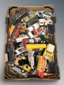 A quantity of die cast cars and other vehicles including Corgi.