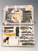 A Lima 00 scale super freightliner terminal train set.