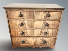 A Victorian mahogany five drawer chest, 107 cm x 53 cm x 100 cm.