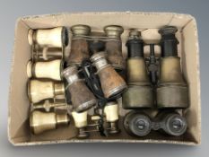 Several pairs of field and opera glasses.