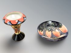 A modern Moorcroft New Forest pin dish, designed by Rachel Bishop, diameter 11.