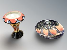 A modern Moorcroft New Forest pin dish, designed by Rachel Bishop, diameter 11.