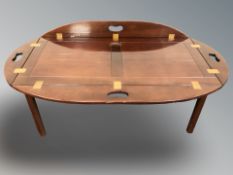 A large mahogany butler's tray table,