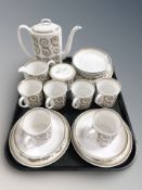 A twenty one piece Wedgwood Venetia coffee service designed by Susie Cooper.