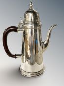 An Elizabeth II silver coffee pot, John Henry Odell, London 1968, height 24.5cm.