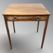 A George III mahogany occasional table fitted a drawer,