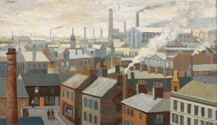 Anthony Procter (British, 1913-1993) : Industrial Landscape, Keighley, oil on board,