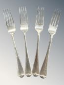 A set of four Elizabeth II silver dessert forks, Cooper Brothers & Sons Ltd,