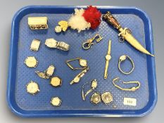 A group of wrist watches, Leco watch, Eastern dagger,