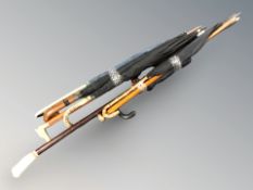 Two bundles of walking sticks,