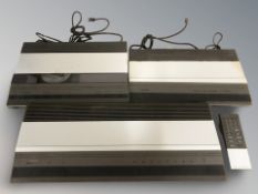 A Bang & Olufsen Beogram CD 3300 with remote, Beocord 3300 and a Beomaster 3300.