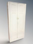 A 19th century painted pine double door cabinet,