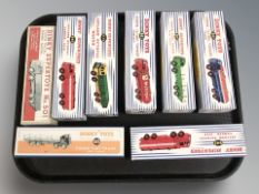 A group of reproduction Dinky Supertoys flatbed delivery wagons, tankers, etc, as illustrated.