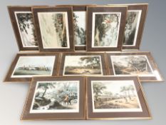 Twenty assorted reproduction hunting prints,