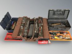 A group of toolboxes and contents.