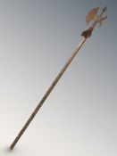 A reproduction halberd, length 240 cm.