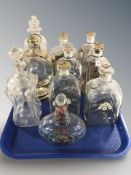 A group of Scandinavian glass decanters including Holmegaard, etc.