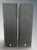 A pair of Bowers & Wilkins 600 series speakers, height 77 cm.