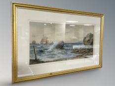 C. Richardson : Near Flanborough Head, watercolour, 17.5 cm x 34 cm.