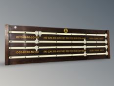 A vintage billiards score board by Ashcrofts