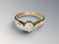 A 9ct yellow gold ring set with a small diamond, size N CONDITION REPORT: 1.5g.
