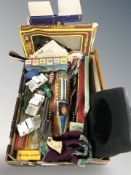 A group of Britain's die cast jeeps, other die cast and tin plate vehicles, toy guns, modelling kit,