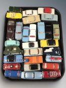 A collection of reproduction unboxed Tri-Ang Spot-On die cast scale vehicles, as illustrated.
