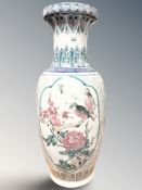 A reproduction oriental baluster vase, height 61 cm.