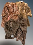 A lady's brown mink 3/4 length coat, by Marcus, London further jacket by Marcus,