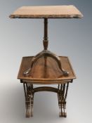 A mahogany nest of three tables,