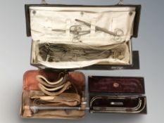 A doctor's case containing medical instruments.