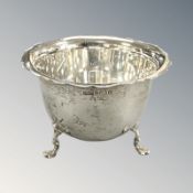 A silver sugar bowl, Spurrier & Co, Birmingham 1912, diameter 8cm.