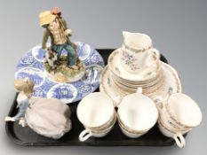 A Royal Grafton part tea service, a Lladro figure of a girl with parasol,