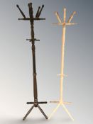 Two beech hat and coat stands, height 183 cm.