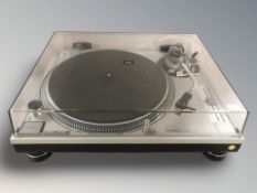 A Technics quartz direct drive turntable system SL-1200 MK2, no leads.