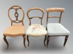 Three various 19th century mahogany chairs