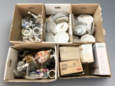 A large quantity of continental dinner wares, tea china, lamp bases,