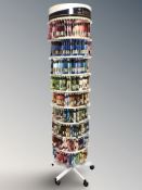 An Anchor rotating haberdashery shop display stand on castors,