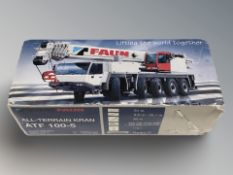 A Tadano Faun all terrain crane ATF 100-5 scale model, in box.